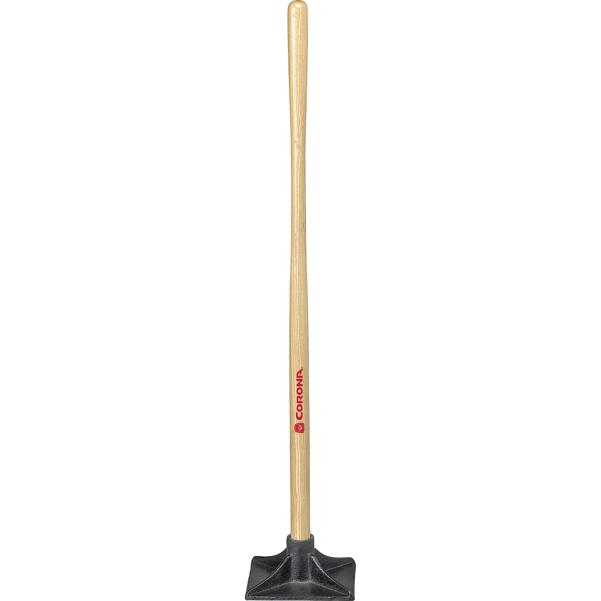 Corona Dirt Tamp — 8in. x 8in., 43in. Ash Wood Handle, Model# UT 60050